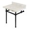Kingston Brass 30X22 Carrara Marble Vanity Top W/Brass Feet Combo, Carrara Marble/Blk KVPB3030MB0 - alternate 1